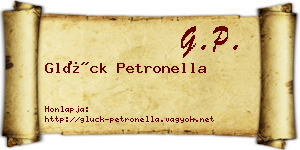 Glück Petronella névjegykártya